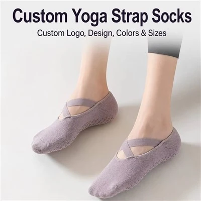 Yoga Grip Anti-ถุงเท้าซิลิโคนบัลเล่ต์พิลาทิสลื่น
